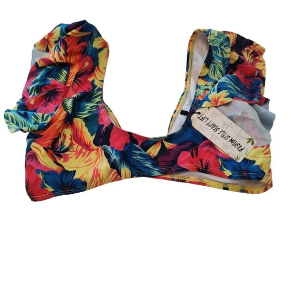 Sporlike 2 pc Bikini Set Padded Women Size S Colorful Yellow Tropical - Picture 3 of 11